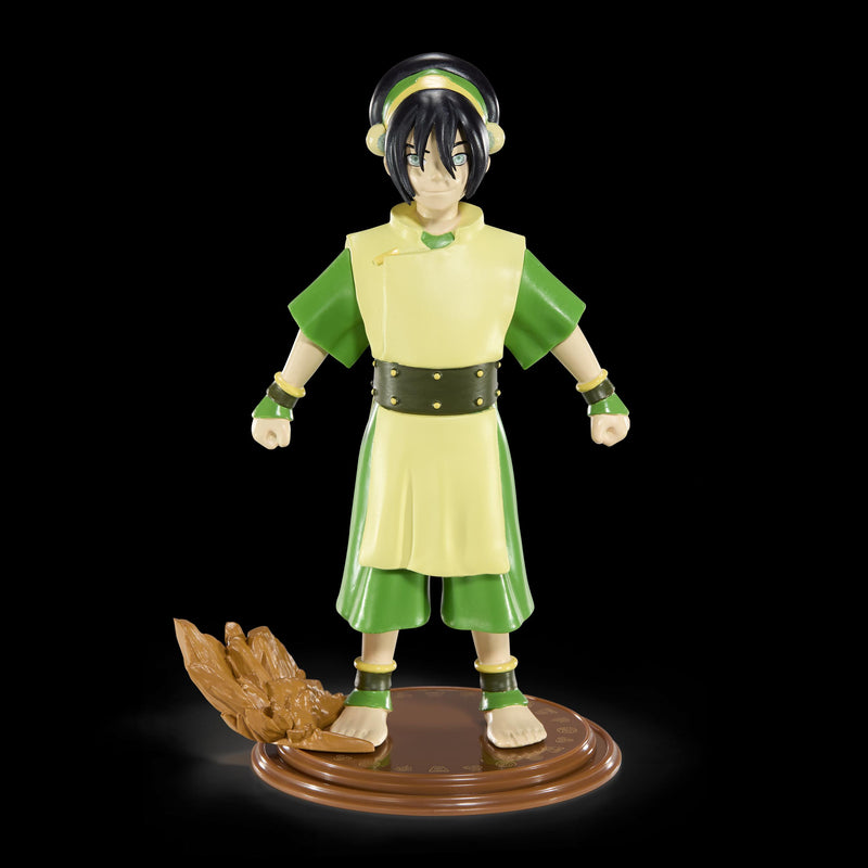 BendyFigs The Noble Collection Avatar Toph - Noble Toys 17cm Bendable Posable Collectible Doll Figure With Stand and Mini Accessory