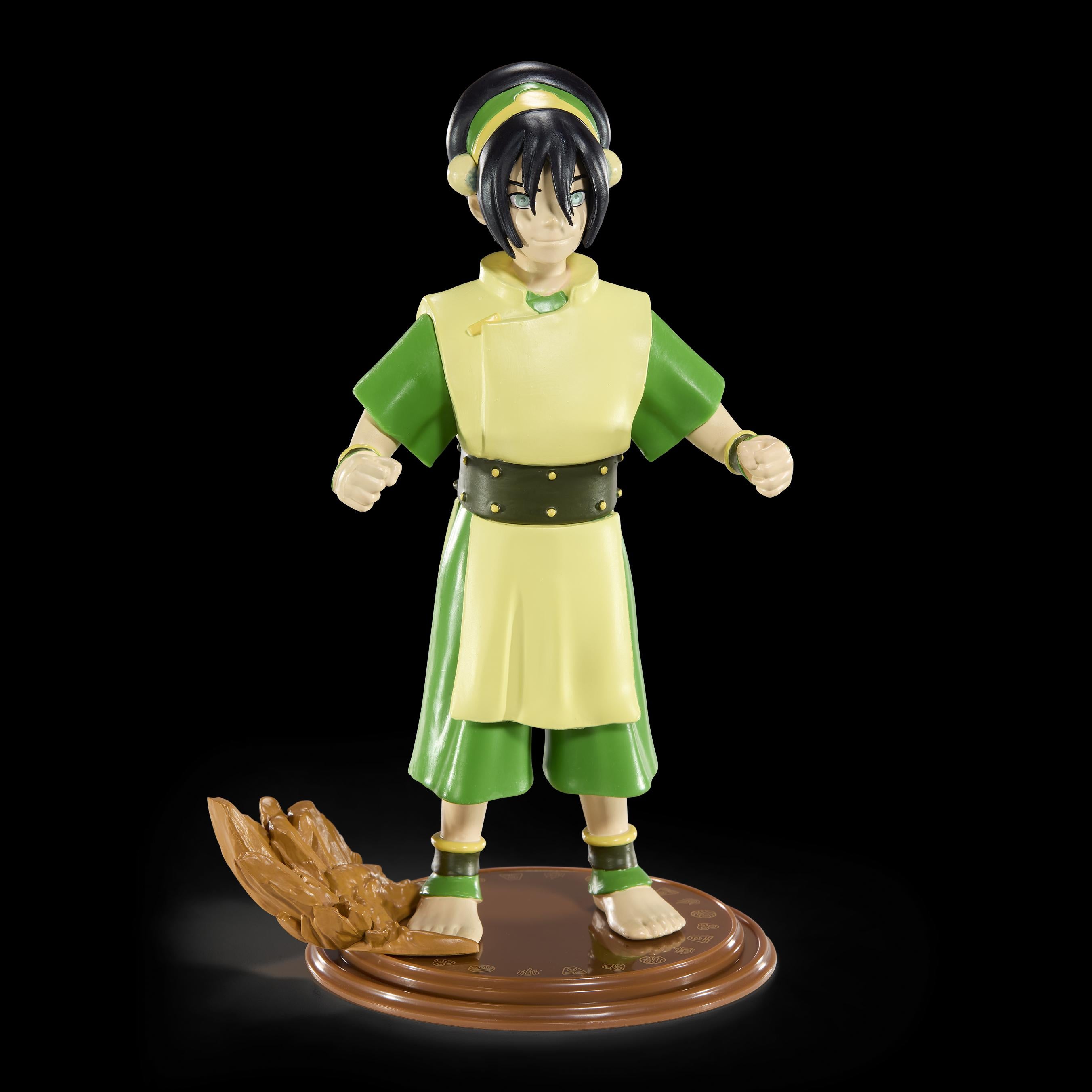 BendyFigs The Noble Collection Avatar Toph - Noble Toys 17cm Bendable Posable Collectible Doll Figure With Stand and Mini Accessory