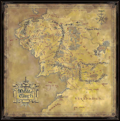 The Noble Collection-El Señor de los Anillos Mapa de la Tierra Media Rompecabezas (NN9472
