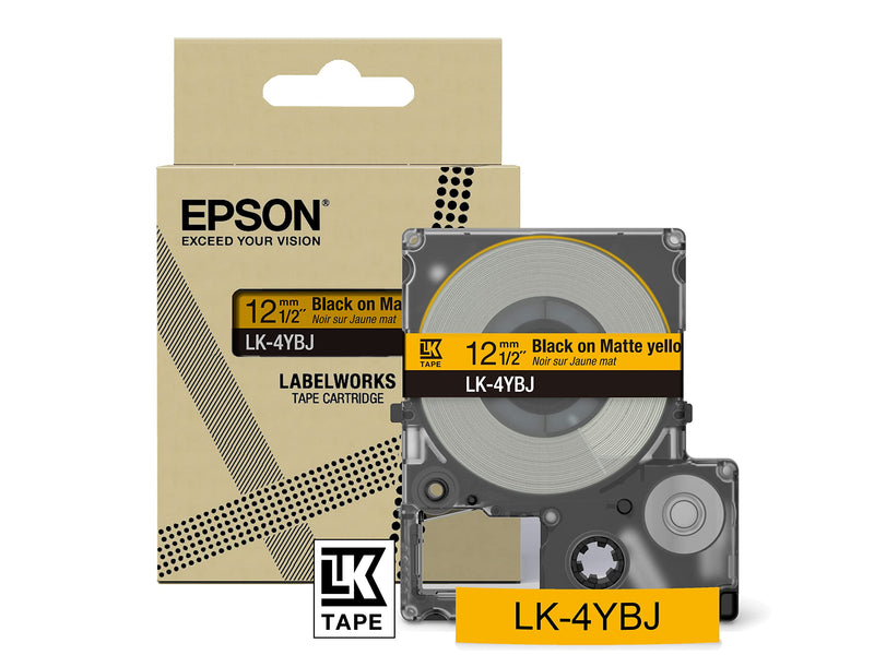 Epson Etikettenkassette, mattes Beschriftungsband LK-6HWJ weiß auf navy, langlebiges Band für Epson LabelWorks Etikettendrucker, wasser- & verschleißfest, 8 m x 24 mm, Klein
