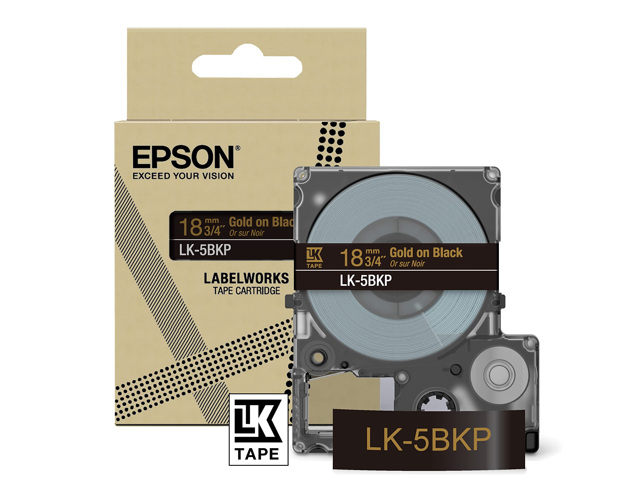 EPSON Schriftband LK LK-5BKP C53S672095, 18 mm gol