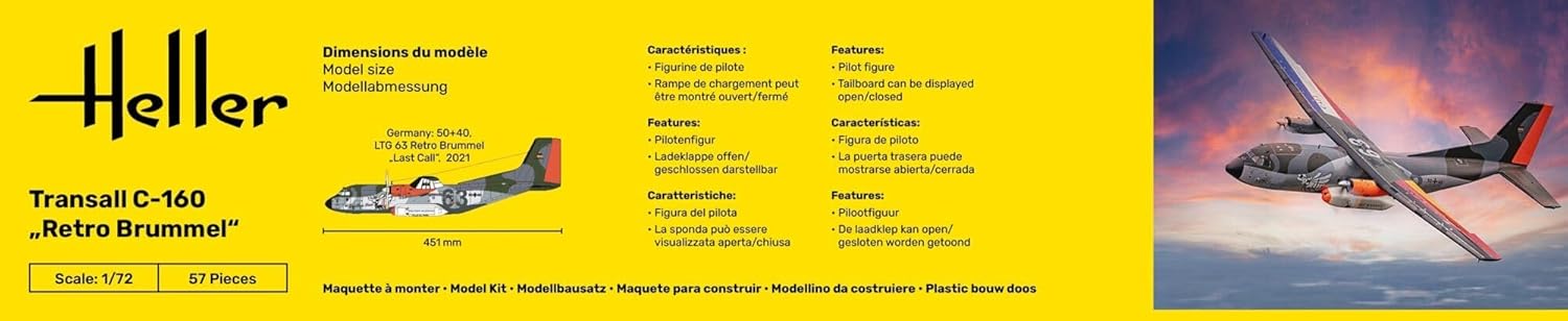 Maquette avion : Starter kit : Transall C-160 Retro Brummel
