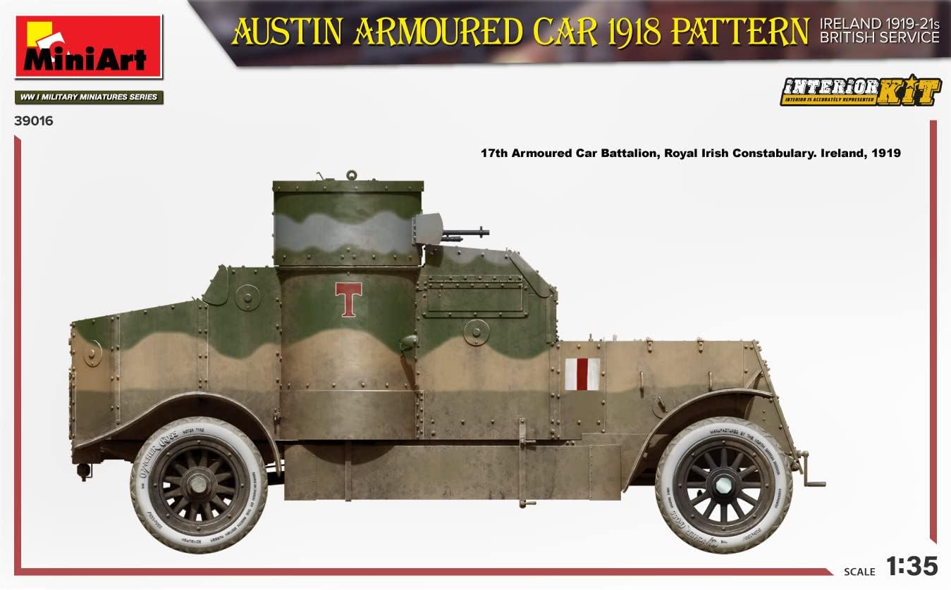 MiniArt MIN39016 WWI 1:35-Austin Armored Car (Ireland 1919-21), Molded Color