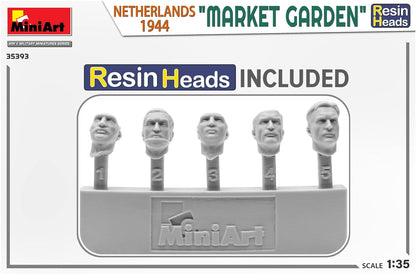 MiniArt MIN35393 1:35-Market Garden, Holland 1944, w/Resin Heads Scale Model kit, Unpainted