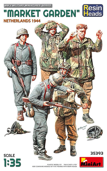 MiniArt MIN35393 1:35-Market Garden, Holland 1944, w/Resin Heads Scale Model kit, Unpainted