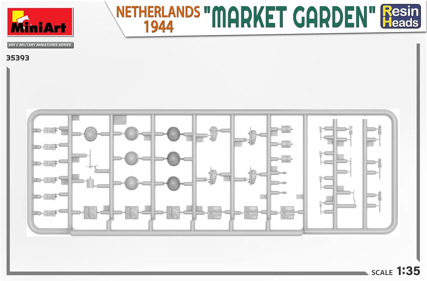 MiniArt MIN35393 1:35-Market Garden, Holland 1944, w/Resin Heads Scale Model kit, Unpainted