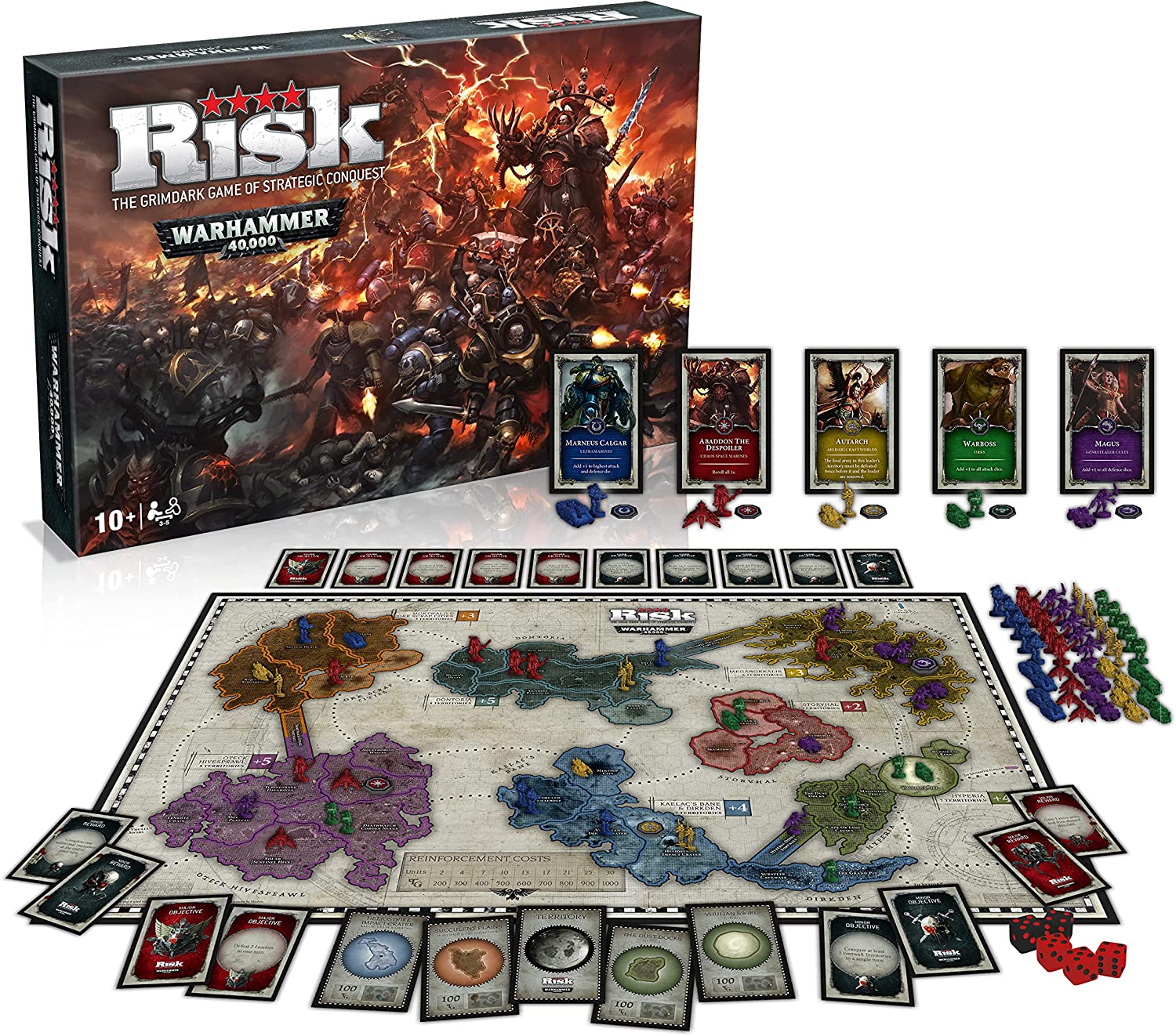 Winning Moves Warhammer RISK Strategy Board Game , Explore Planet Vigilus and form your army and battle the likes of Orks and Ultramarines with custom game pieces