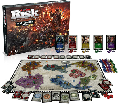 Winning Moves Warhammer RISK Strategy Board Game , Explore Planet Vigilus and form your army and battle the likes of Orks and Ultramarines with custom game pieces