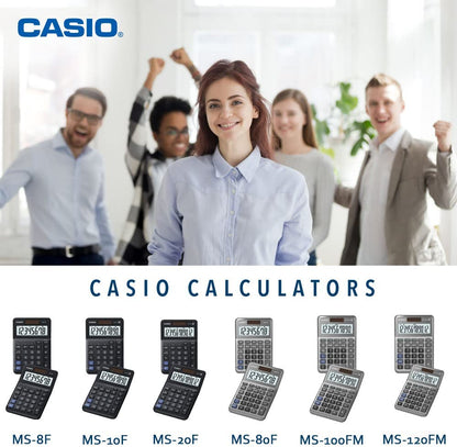 CASIO MS-100FM Desk Calculator 10-Digit, Metal Front, Tax, Cost/Sell/Margin
