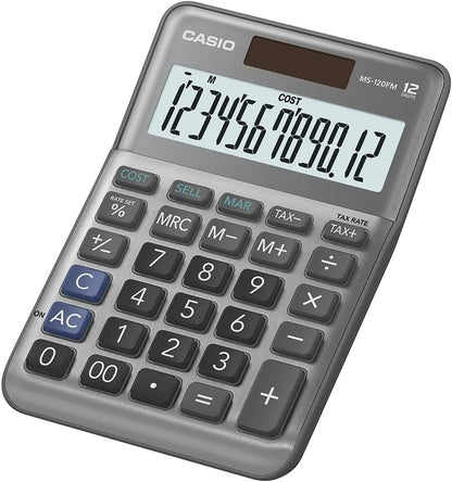 CASIO MS-120FM Desk Calculator 12-Digit, Metal Front, Tax, Cost/Sell/Margin