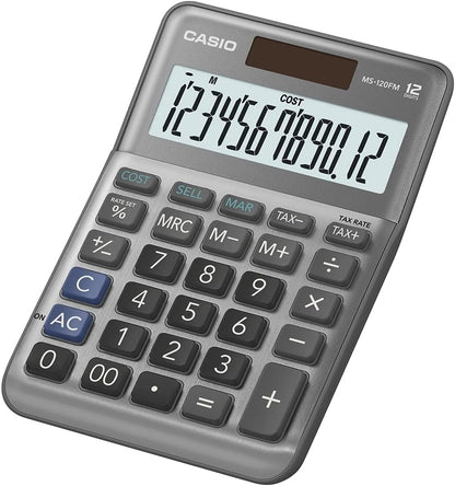 CASIO MS-120FM Desk Calculator 12-Digit, Metal Front, Tax, Cost/Sell/Margin
