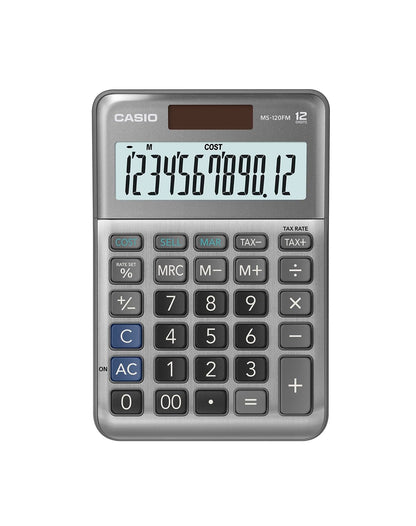 CASIO MS-120FM Desk Calculator 12-Digit, Metal Front, Tax, Cost/Sell/Margin