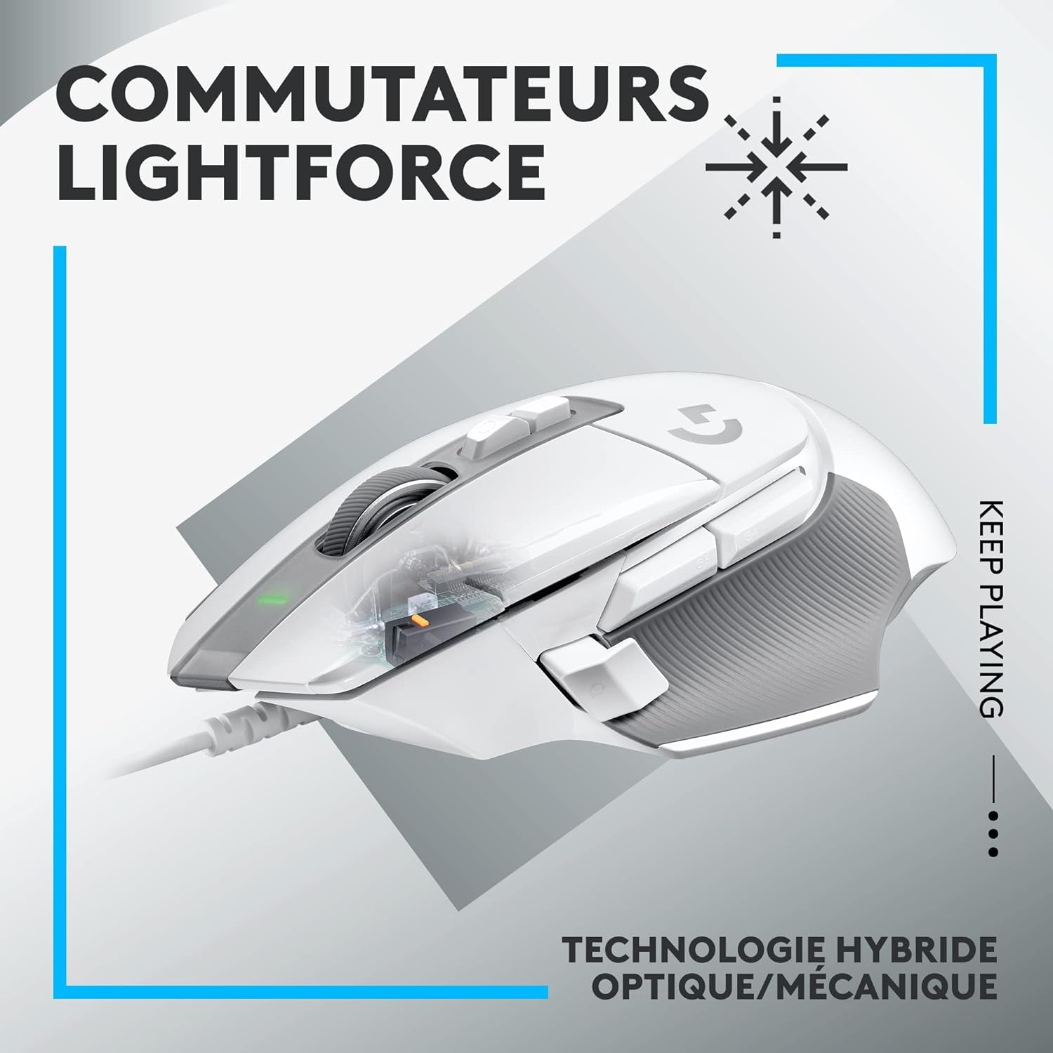 Logitech G G502 X Wired Gaming Mouse - LIGHTFORCE hybrid optical-mechanical primary switches, HERO 25K gaming sensor, compatible with PC - macOS/Windows