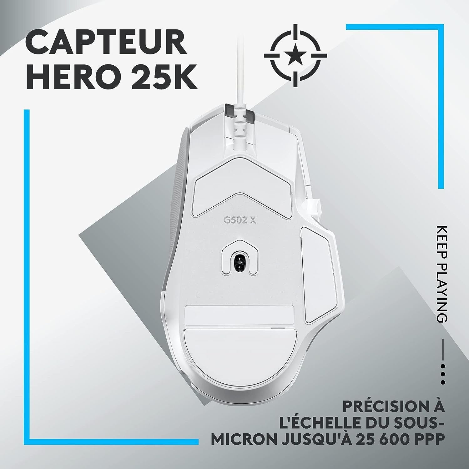 Logitech G G502 X Wired Gaming Mouse - LIGHTFORCE hybrid optical-mechanical primary switches, HERO 25K gaming sensor, compatible with PC - macOS/Windows