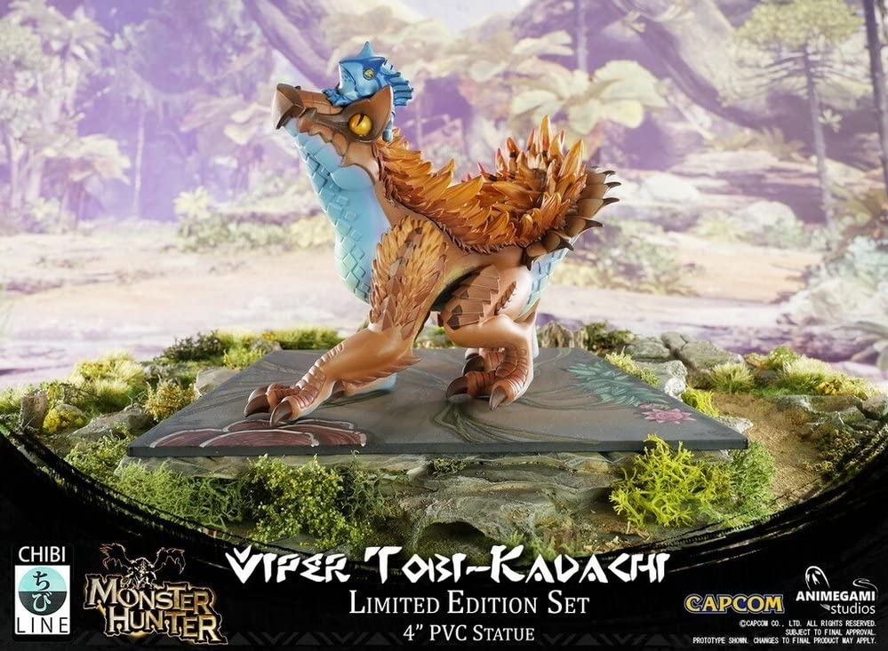 Animegami- Monster Hunter Viper Tobi-Kadachi Figurine, Color, (AGS-CAPMHAFVTKR