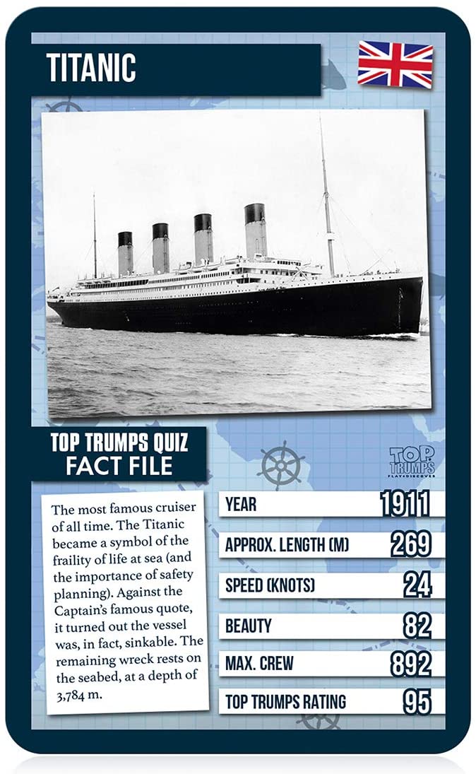 Top Trumps World Famous Ships Card Game