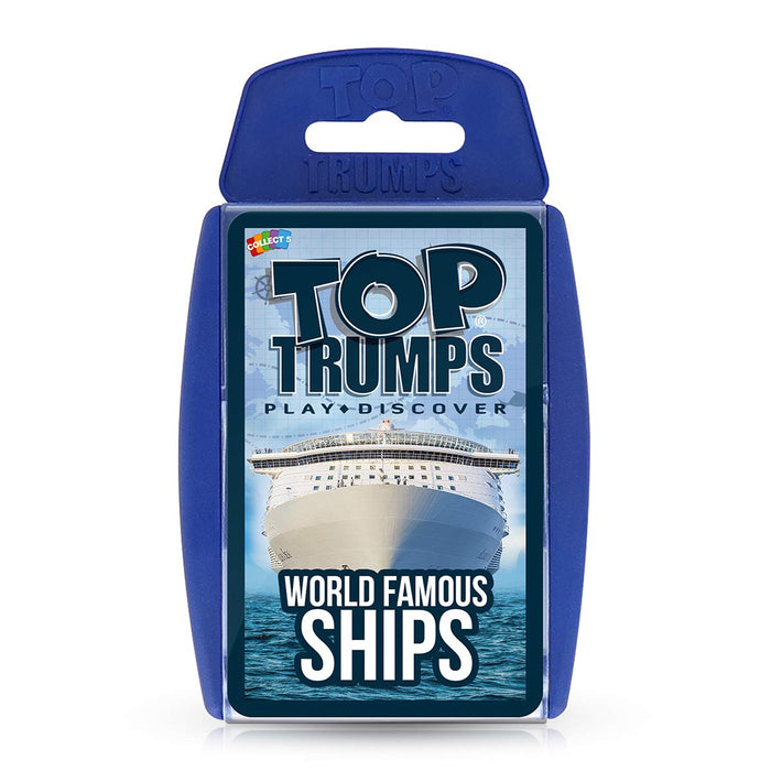 Top Trumps Juego de Cartas clásico World Famous Ships, aprende Datos sobre petroleros, Yates y cruceros, Incluyendo Allure of The Seas, Titanic y Brittania, Regalos y Juguetes para niños y niñas a
