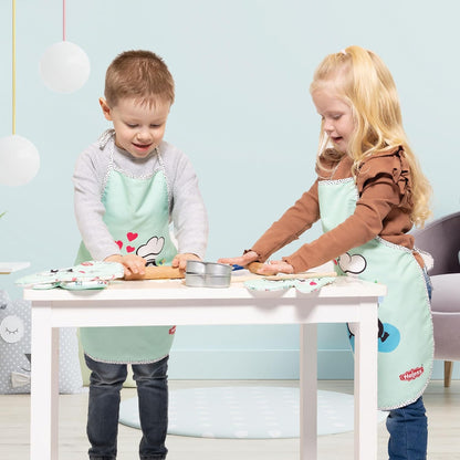 Heless 223-Guante de Horno y Delantal de Cocina para niños con diseño de Lunares, Lavable, Accesorios para cocinar y Hornear, Multicolor, Talla única (223