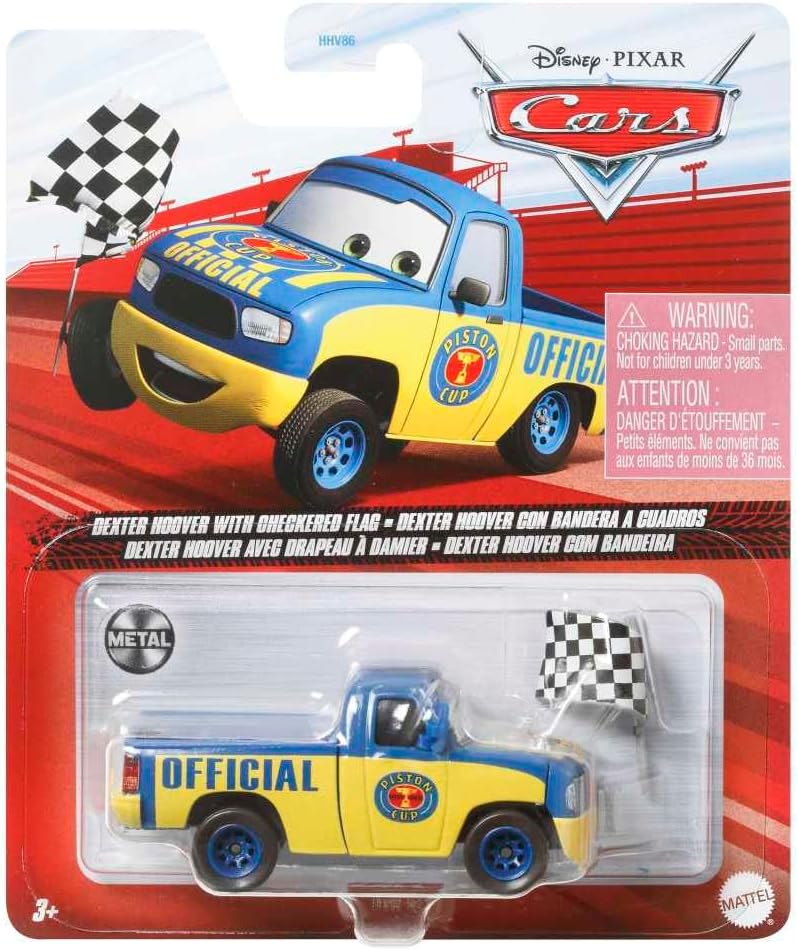 Disney Cars and Pixar Dexter Hover with Flag, 1:55 Scale Exit Toy Vehicle for Ages 3+