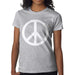 COUDOYLE Women White Peace Sign Short Sleeve T-Shirts Tops Tees