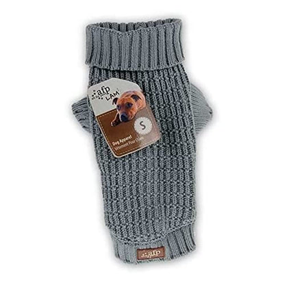 All for Paws Fisherman's Weave Sweater, Slate, Large Large Slate