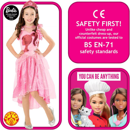 Rubies Official Barbie Princess Child Dress, Kids Fancy Dress