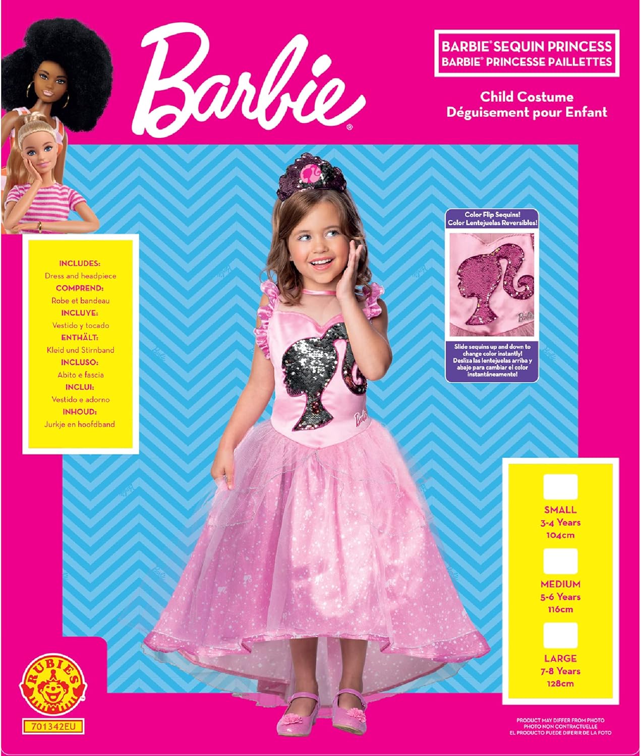Rubie's Official Barbie Princess Child Dress, Kids Fancy Dress