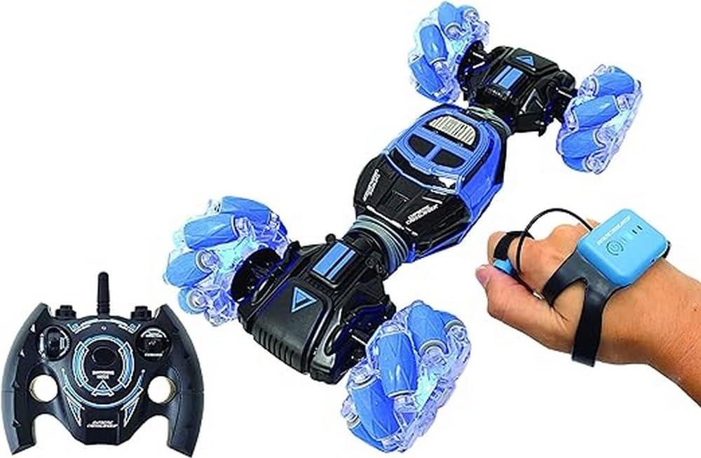 Lexibook, Extreme Crosslander, Voiture télécommandée Tout-Terrain, jusqu'à 12km/h, Effets Lumineux, télécommande & Bracelet de contrôle gestuel Inclus, Musique, Rechargeable
