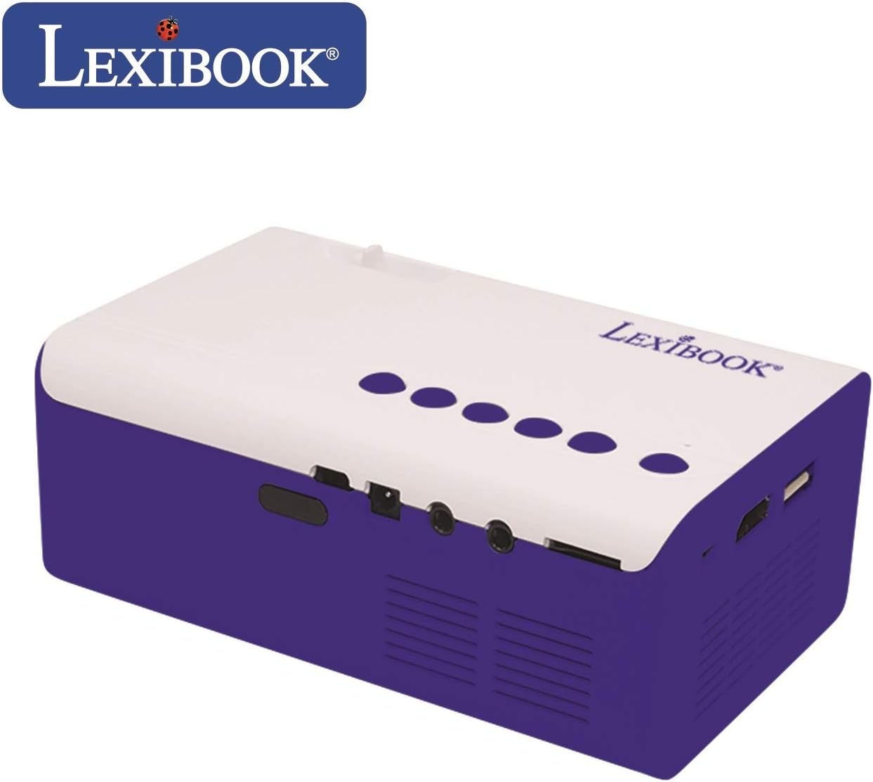 Lexibook PRJ150 Mini HD Video Projector, Home Cinema, Built-in Speaker, Remote Control Included, HDMI/USB/AV/Micro SD connectivity, Blue/White