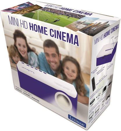Lexibook PRJ150 Mini HD Video Projector, Home Cinema, Built-in Speaker, Remote Control Included, HDMI/USB/AV/Micro SD connectivity, Blue/White