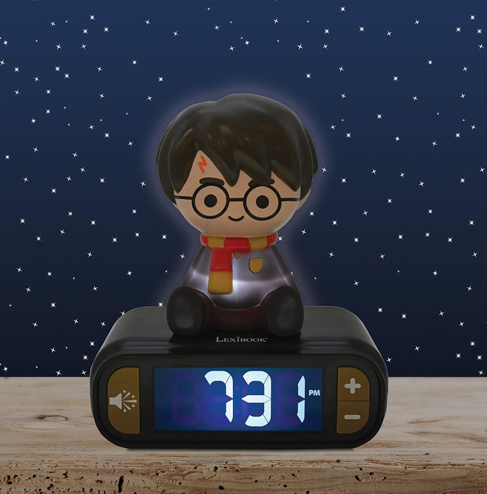 LEXIBOOK, Harry Potter, Nightlight alarm clock, Sounds and Melodies, LCD Backlit screen, Luminous, Snooze, Black, RL800HP
