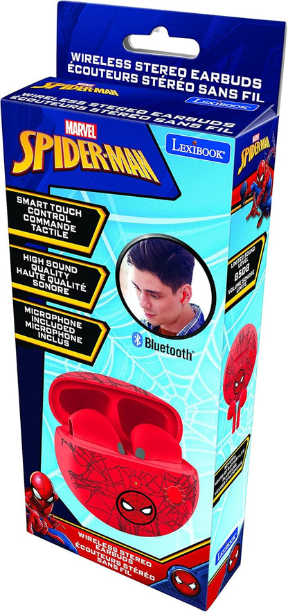 LEXIBOOK HPBT05SP Spiderman Wireless Headphones-Bluetooth with Microphone and Control Button, Long Life Rechargeable Battery Spider Man