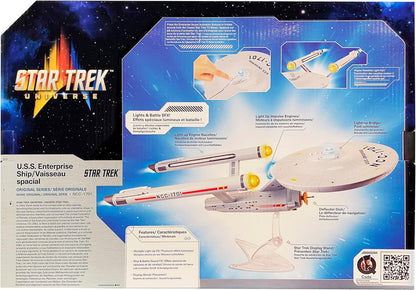 BANDAI The Original Enterprise Star Trek Model with Lights, Sounds and Display Stand | Gifts Starship | 18'' Authentic StarTrek Toys, Multicolor