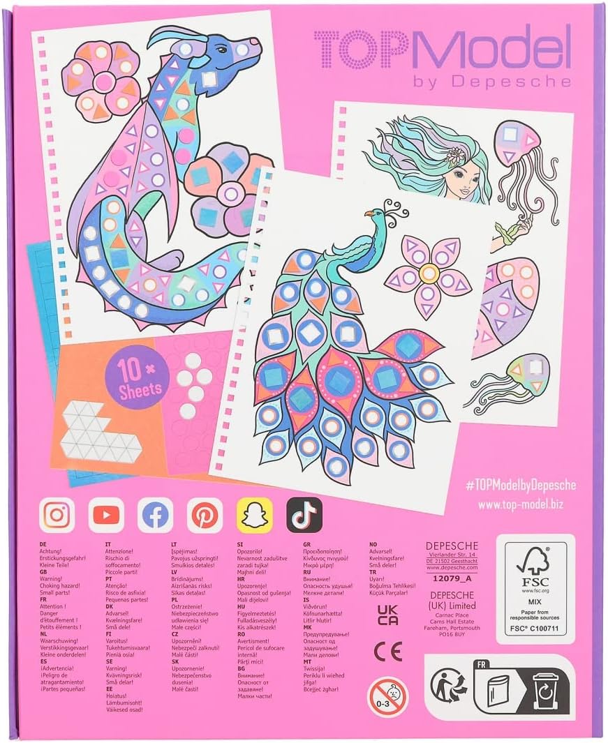 Depesche 12079 TOPModel Sticker Your Picture Fantasy - Stickerbuch mit 25 Seiten fantastischer Motive zum Ergänzen, inklusive 10 Aufkleber-Bogen