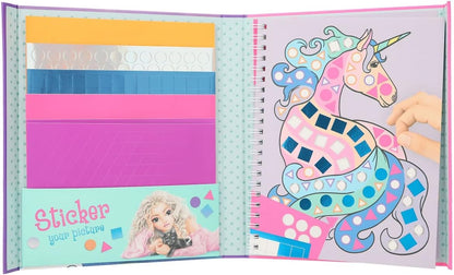 Depesche 12079 TOPModel Sticker Your Picture Fantasy - Stickerbuch mit 25 Seiten fantastischer Motive zum Ergänzen, inklusive 10 Aufkleber-Bogen