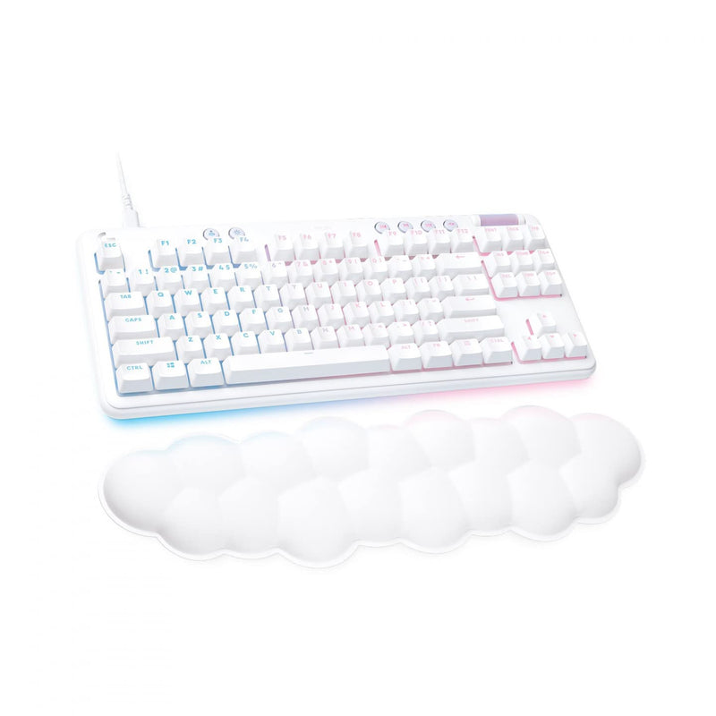 Logitech G G713 Bekabeld gamingtoetsenbord met LIGHTSYNC RGB-verlichting, tactiele schakelaar (GX Brown) en polssteun voor toetsenborden, pc- en Mac-compatibel - wit bekabeld toetsenbord tactiele schakelaar