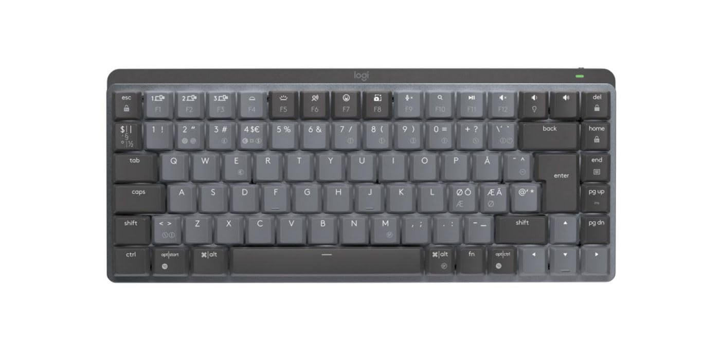 Logitech - Mx Compact Mechanical Wireless Illuminated Keyboard - Nordic - Linear Switch