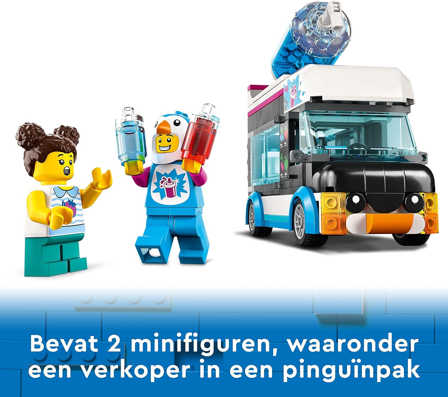 LEGO 60384 City Penguin Slushy Van, Truck Toy for 5 Plus Year Old Kids, Boys & Girls, Vehicle Building Set with Cosutme Figure, Summer Series, Gift Idea