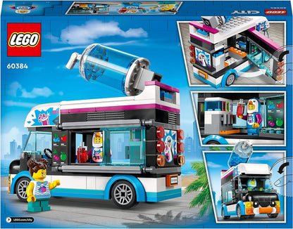 LEGO 60384 City Penguin Slushy Van, Truck Toy for 5 Plus Year Old Kids, Boys & Girls, Vehicle Building Set with Cosutme Figure, Summer Series, Gift Idea