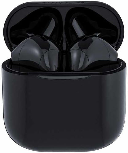 Happy Plugs Joy Draadloze hoofdtelefoon, modieus, 12 uur batterijduur, iconische kleuren, zweetbestendig, zwart
