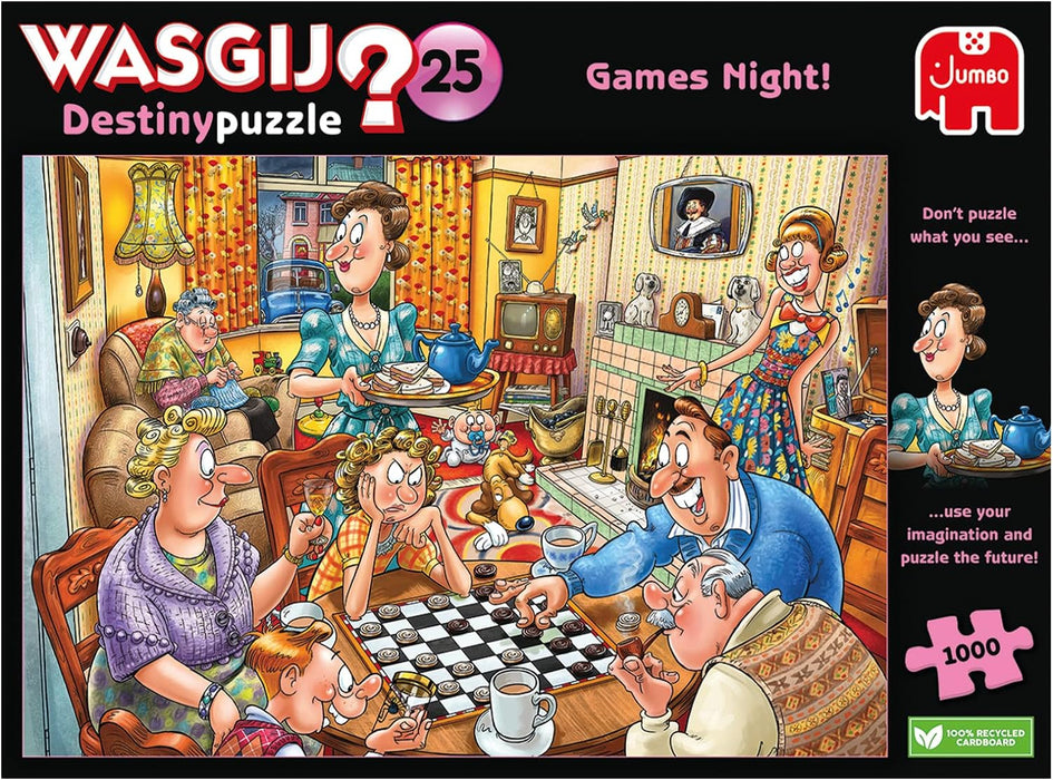 Jumbo, Wasgij Destiny 25, Games Night, Puzzles for Adults, 1000-Piece &, Wasgij Original 41 Restore Store!, Jigsaw for Adults, 1000 piece puzzle + Wasgij Original 41 Restore Store