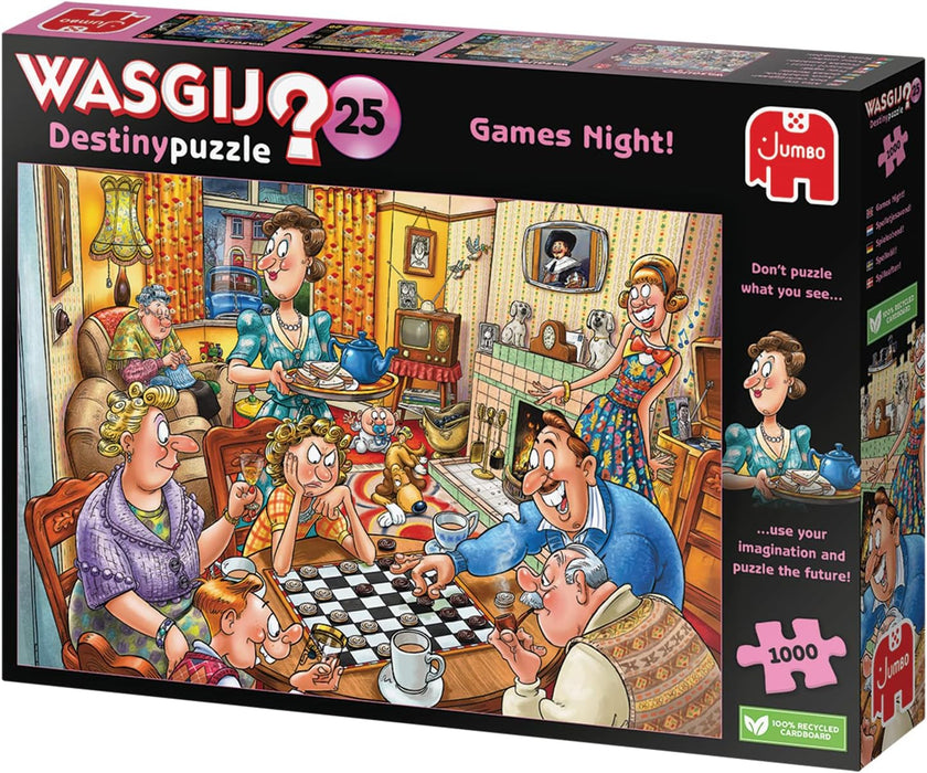 Jumbo, Wasgij Destiny 25, Games Night, Puzzles for Adults, 1000-Piece &, Wasgij Original 41 Restore Store!, Jigsaw for Adults, 1000 piece puzzle + Wasgij Original 41 Restore Store