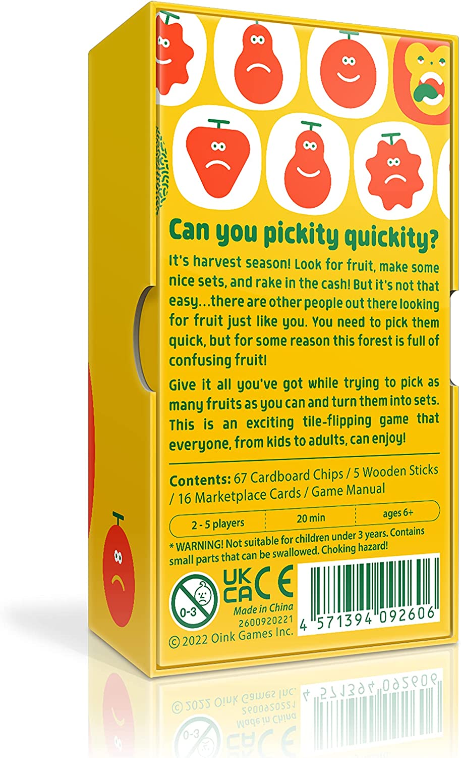 Oink Games "Quickity Pickity • Fruit Picking Playing Cards Game • Think Quick and Move Fast • Fun Party and Travel Games for Adults & Kids • 6 Year Olds + (English