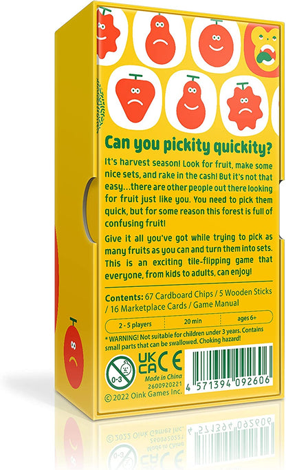 Oink Games "Quickity Pickity • Fruit Picking Playing Cards Game • Think Quick and Move Fast • Fun Party and Travel Games for Adults & Kids • 6 Year Olds + (English