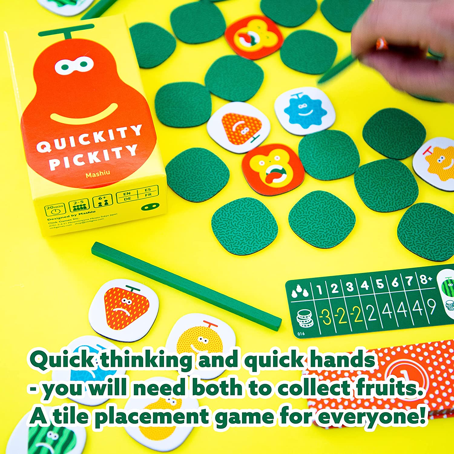Oink Games "Quickity Pickity • Fruit Picking Playing Cards Game • Think Quick and Move Fast • Fun Party and Travel Games for Adults & Kids • 6 Year Olds + (English