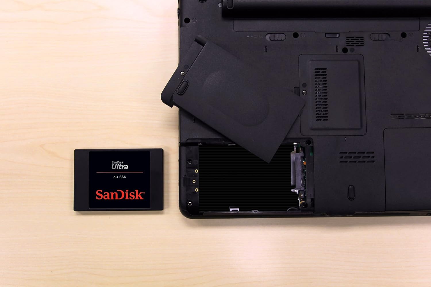 SanDisk Ultra 3D SSD 500 GB interne Festplatte (SSD intern 2,5 Zoll, stoßbeständig, 3D NAND-Technologie, n-Cache 2.0-Technologie, 560 MB/s Übertragungsraten) Schwarz