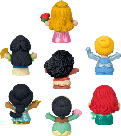 Fisher-Price Little People Princesas Disney Pack 7 Figuras de Juguete para bebés +1 año (Mattel HJW75