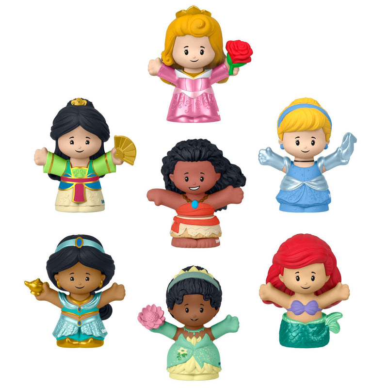 Fisher-Price Little People Princesas Disney Pack 7 Figuras de Juguete para bebés +1 año (Mattel HJW75
