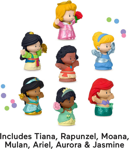 Fisher-Price Little People Princesas Disney Pack 7 Figuras de Juguete para bebés +1 año (Mattel HJW75