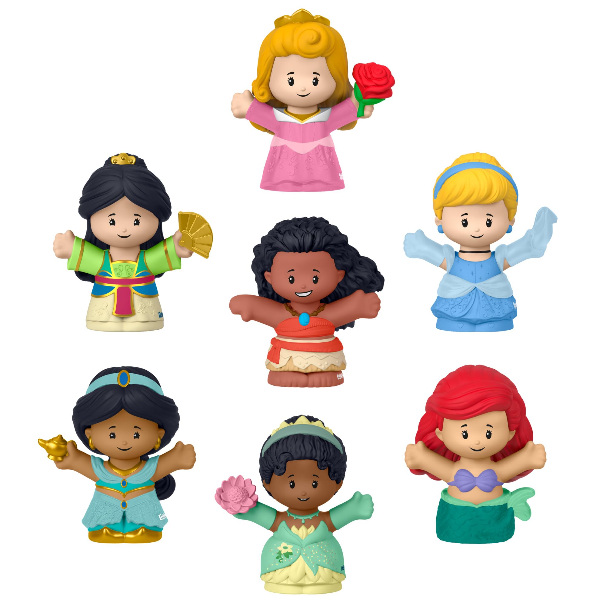 Fisher-Price Little People Princesas Disney Pack 7 Figuras de Juguete para bebés +1 año (Mattel HJW75